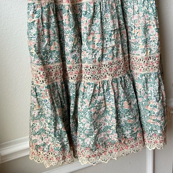 NWT RARE Ulla Johnson Orange Green Ruffle Embroidered Eyelet Marisol dress Sz 6 - Picture 5 of 13